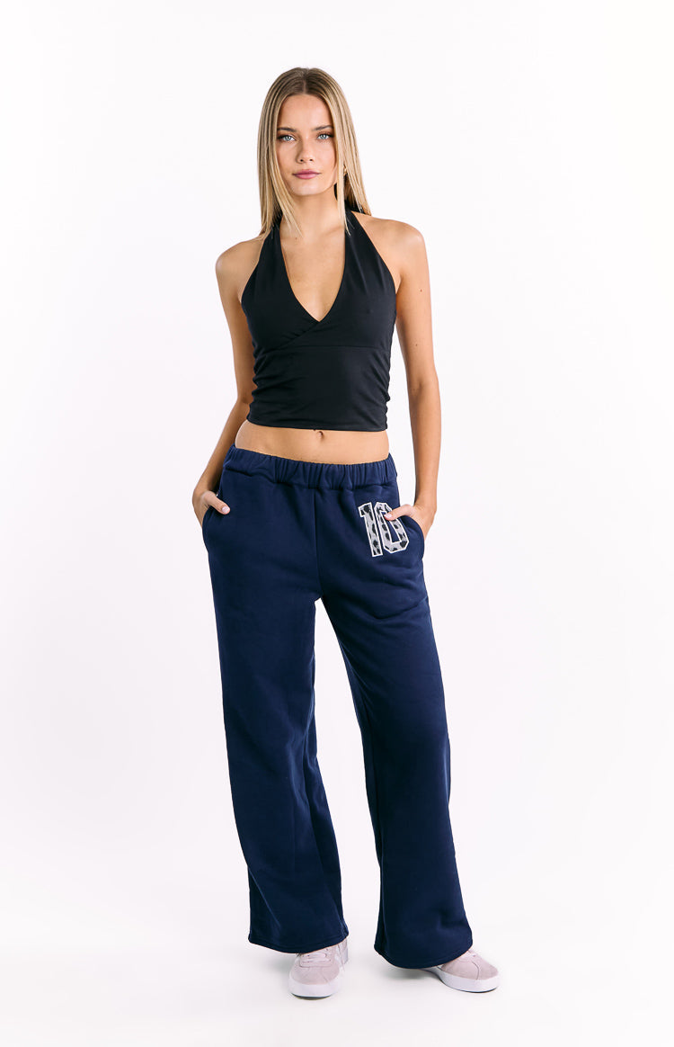 Dania Navy Leopard Star Track Pants — 3