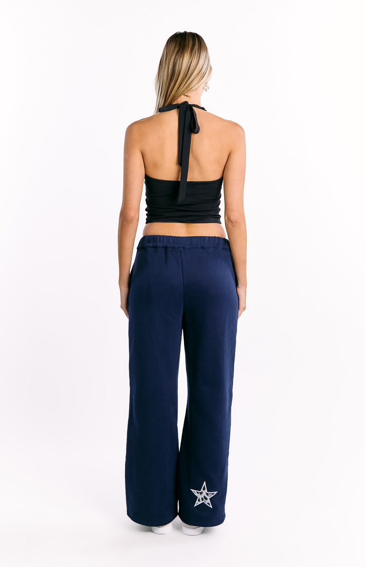 Dania Navy Leopard Star Track Pants — 5