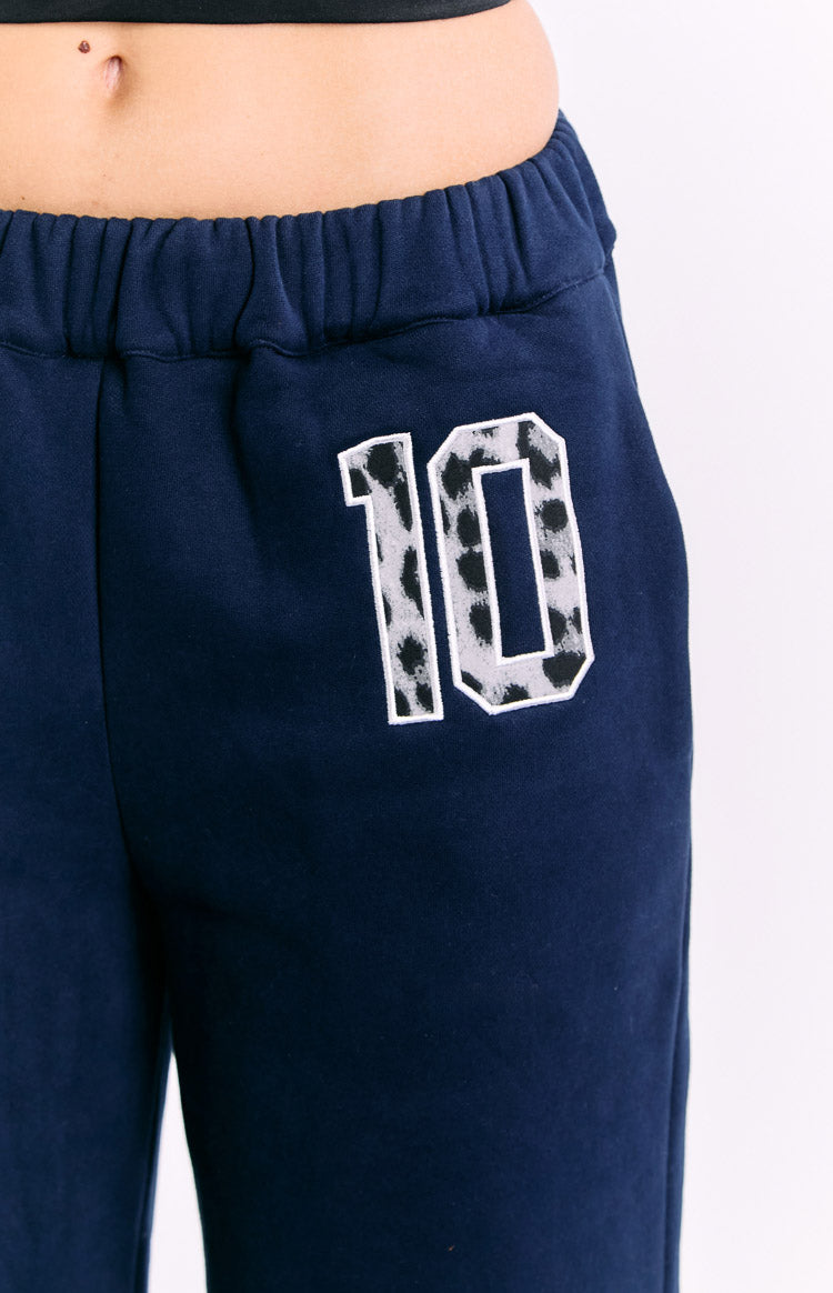 Dania Navy Leopard Star Track Pants — 6