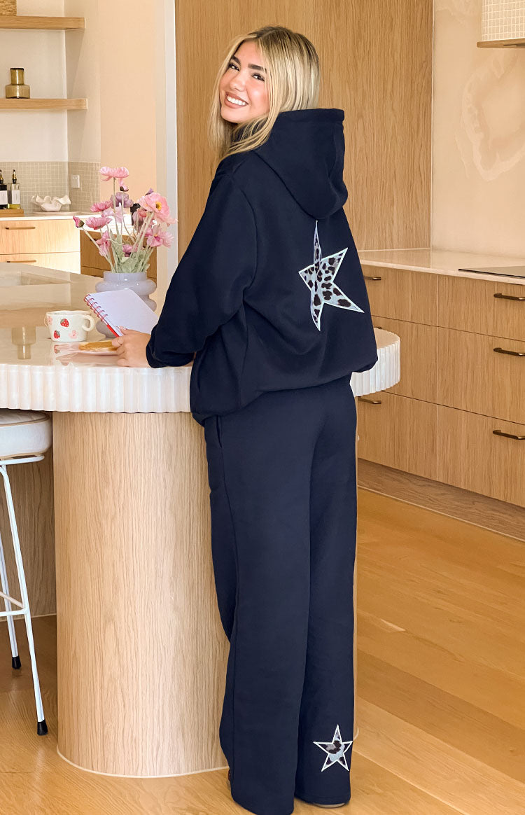 Dania Navy Leopard Star Track Pants — 8