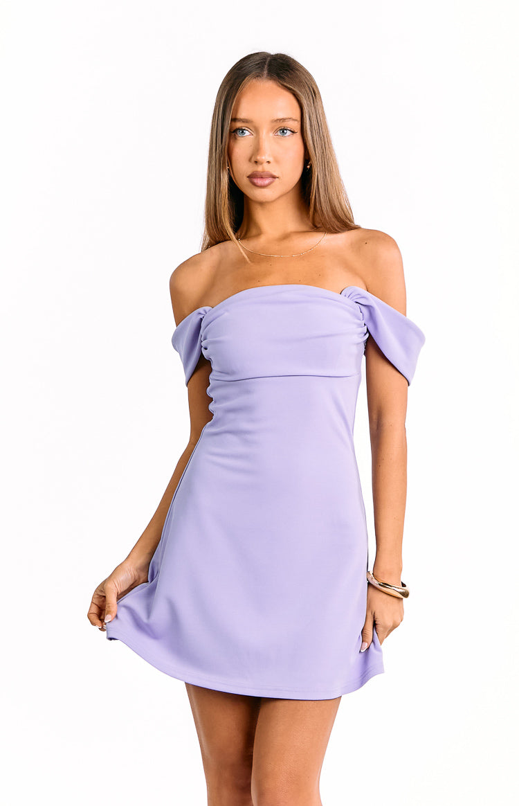 Zoella Lilac Off The Shoulder Crepe Mini Dress — 2