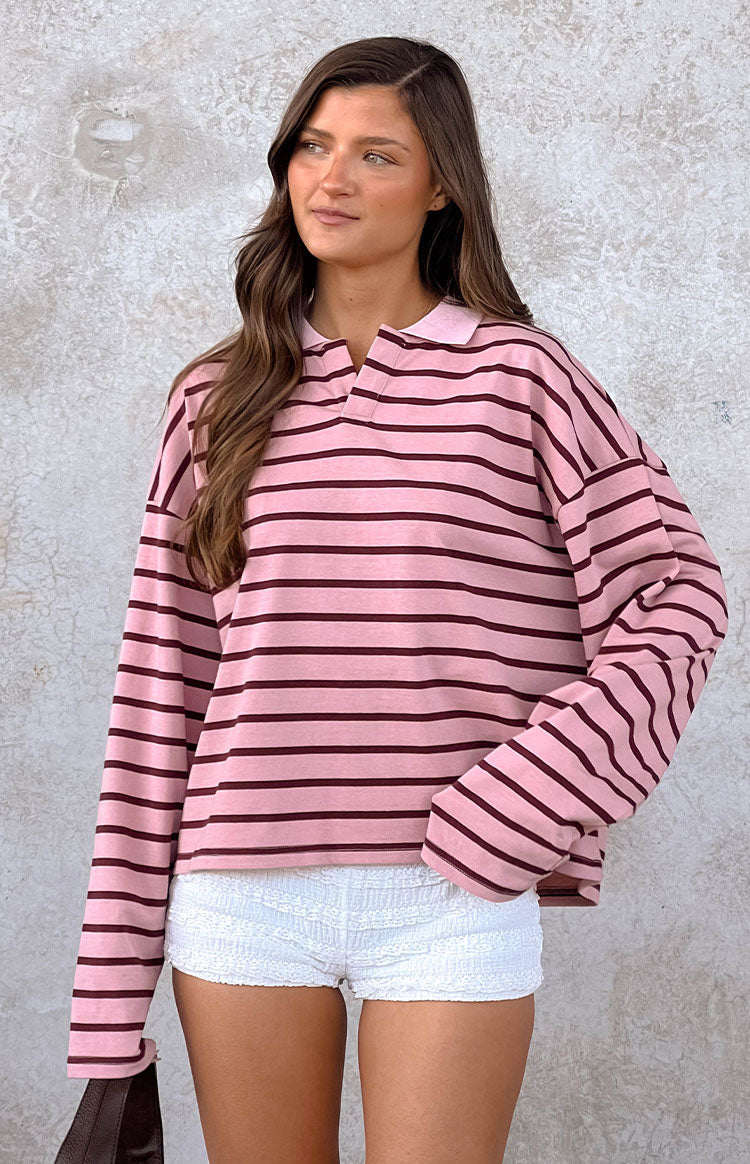 Lioness Rebels Jersey Burgundy Blush Stripe — 5