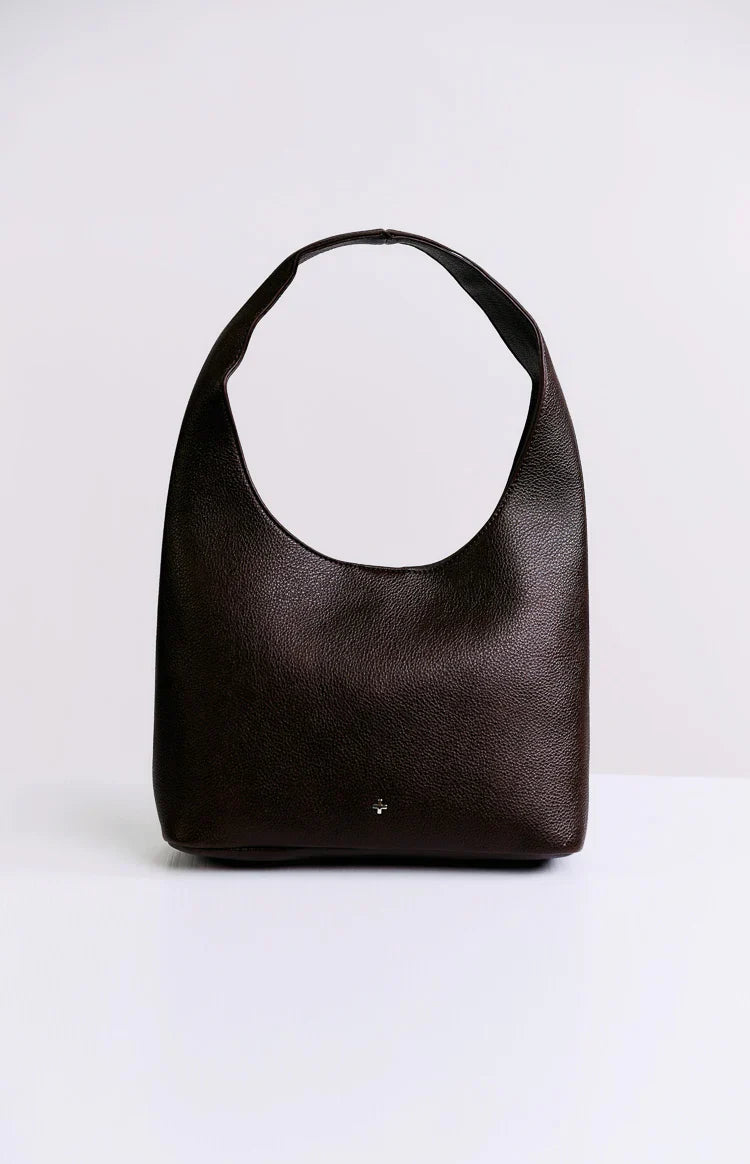 Peta & Jain Jenni Chocolate Pebbled Studded PU Bag — 4