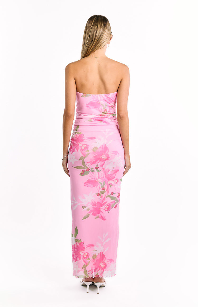Imogen Pink and Green Floral Print Maxi Dress — 4