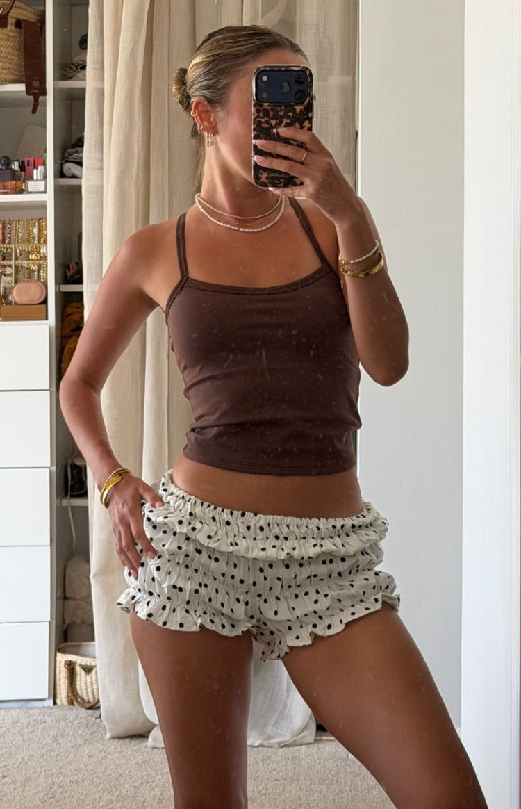 Tango White Polka Dot Shorts — 1