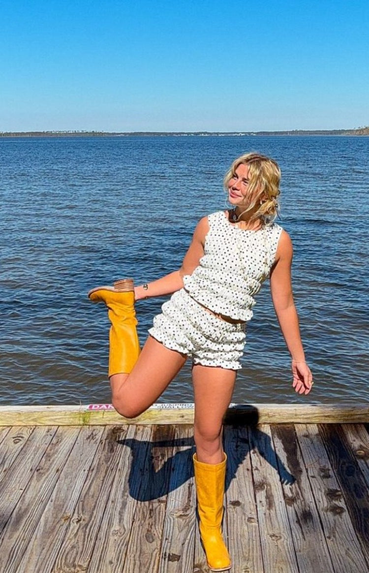 Tango White Polka Dot Shorts — 4