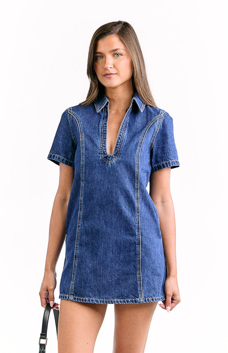 Lachie Dark Wash Denim Mini Dress — 2