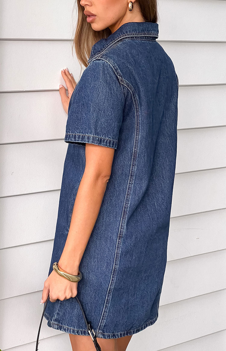 Lachie Dark Wash Denim Mini Dress — 9