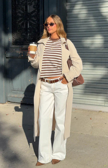 Orla Cream Belted Trench Coat — 1