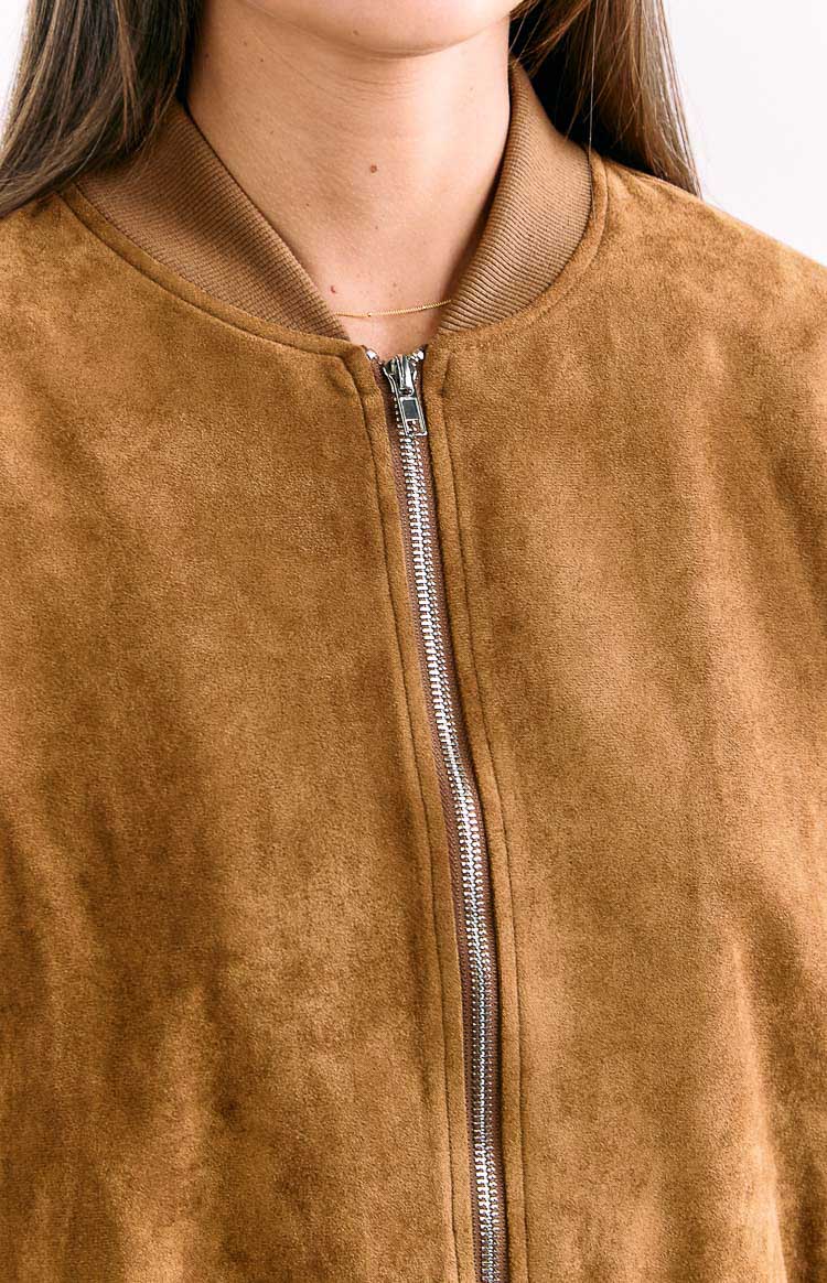 Rebecca Tan Cuffed Suedette Bomber Jacket — 11