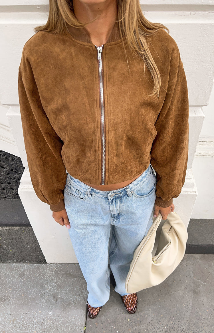 Rebecca Tan Cuffed Suedette Bomber Jacket — 3