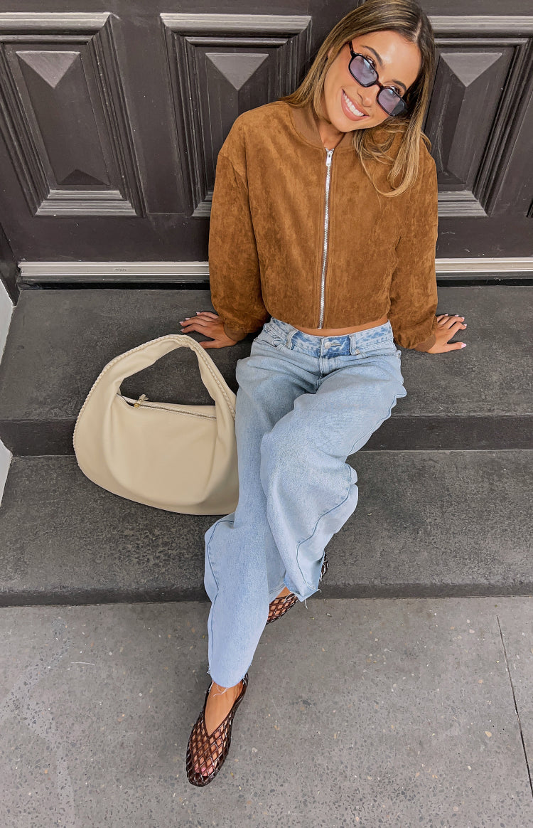 Rebecca Tan Cuffed Suedette Bomber Jacket — 5