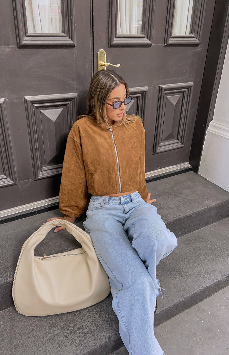 Rebecca Tan Cuffed Suedette Bomber Jacket — 6