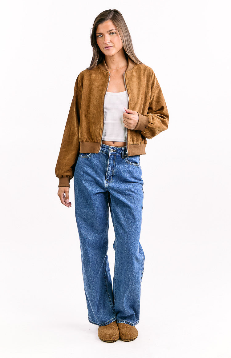 Rebecca Tan Cuffed Suedette Bomber Jacket — 7