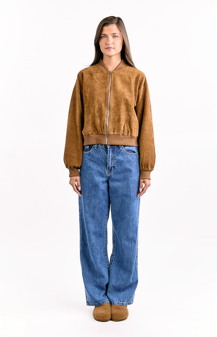 Rebecca Tan Cuffed Suedette Bomber Jacket — 8