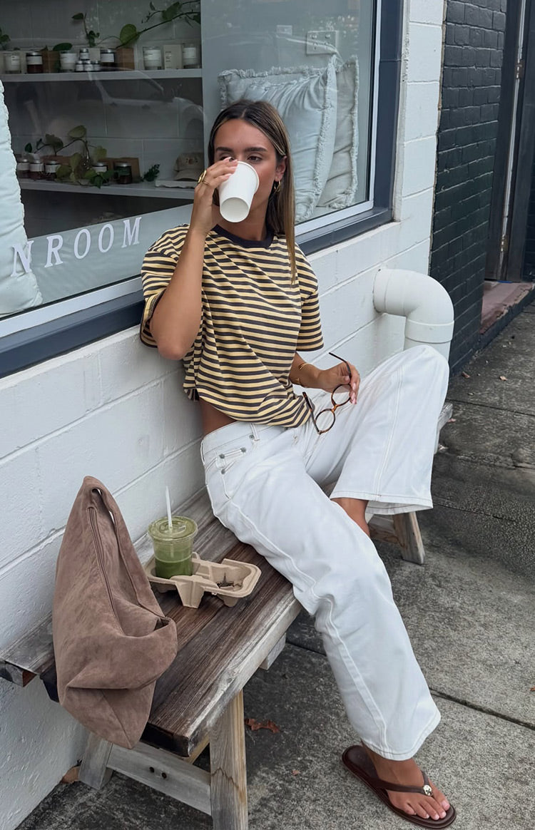 Alba Yellow Stripe Oversized Tee — 6