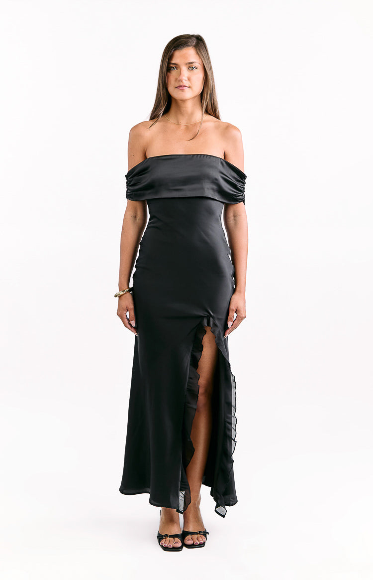 Anica Black Off Shoulder Maxi Dress — 2
