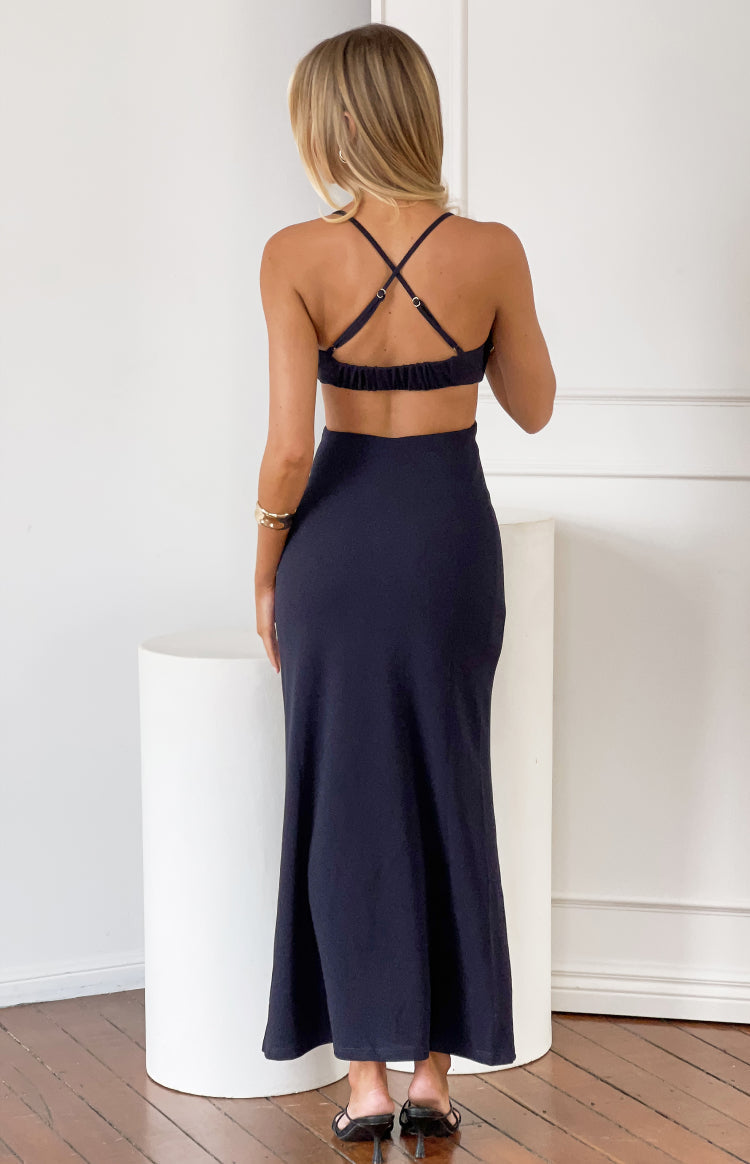 Taleah Navy Crepe Formal Maxi Dress — 6