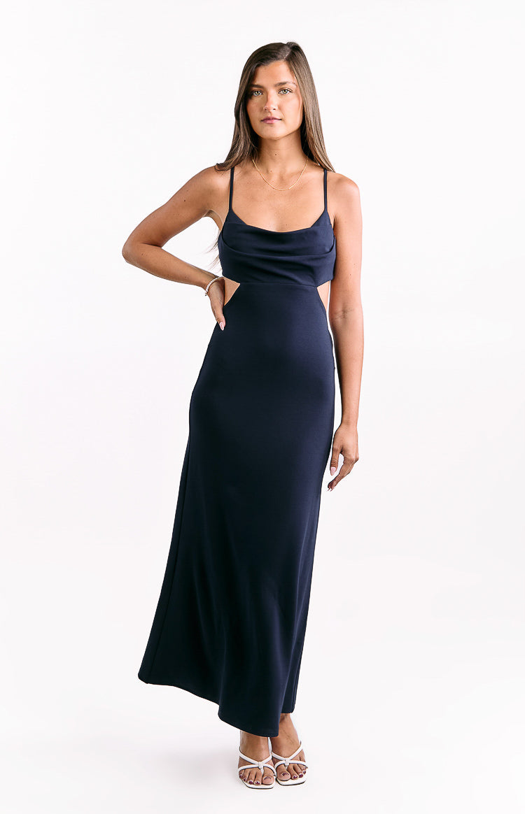Taleah Navy Crepe Formal Maxi Dress — 8