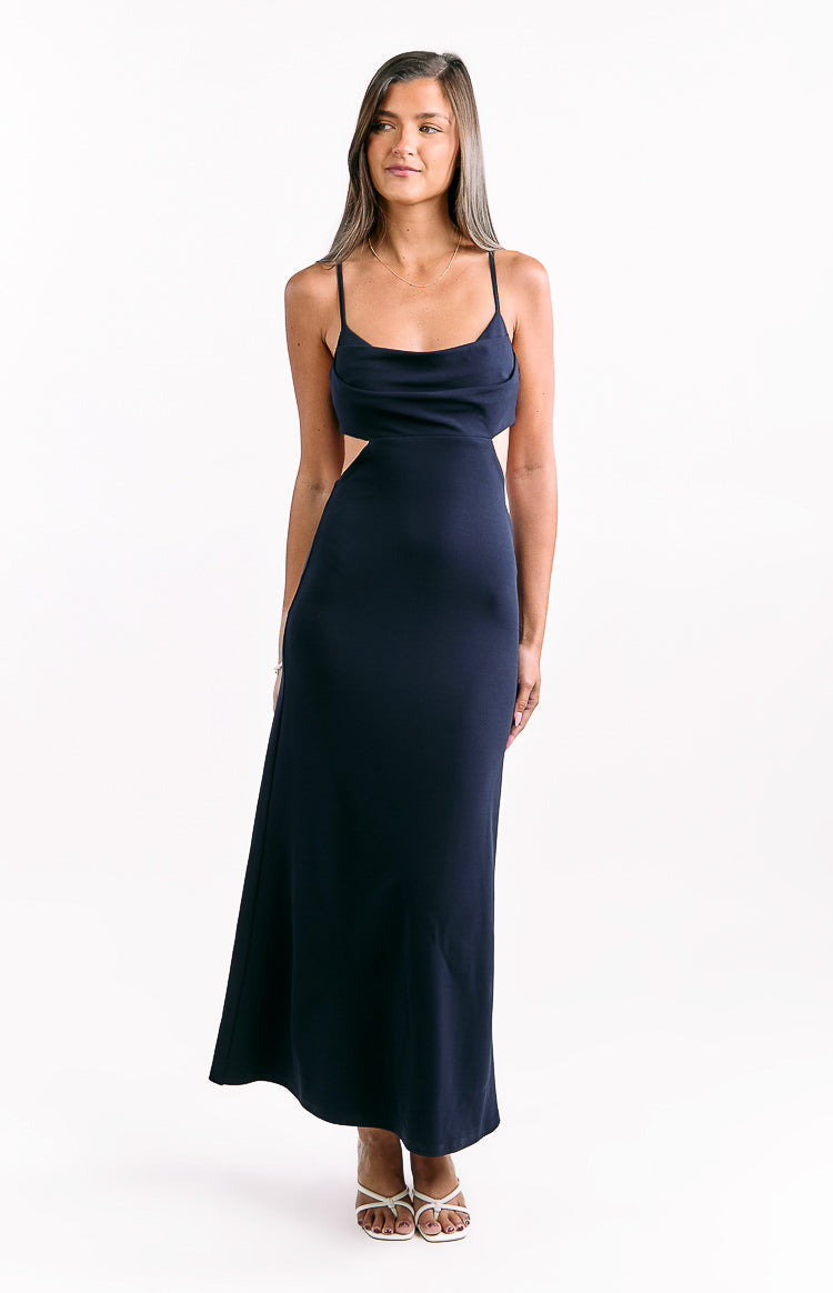 Taleah Navy Crepe Formal Maxi Dress — 9