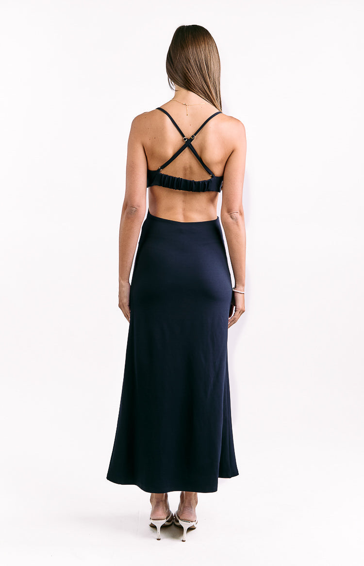 Taleah Navy Crepe Formal Maxi Dress — 11