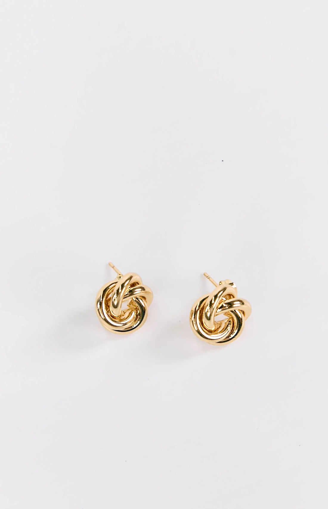 Gold Knot Stud Earrings — 1