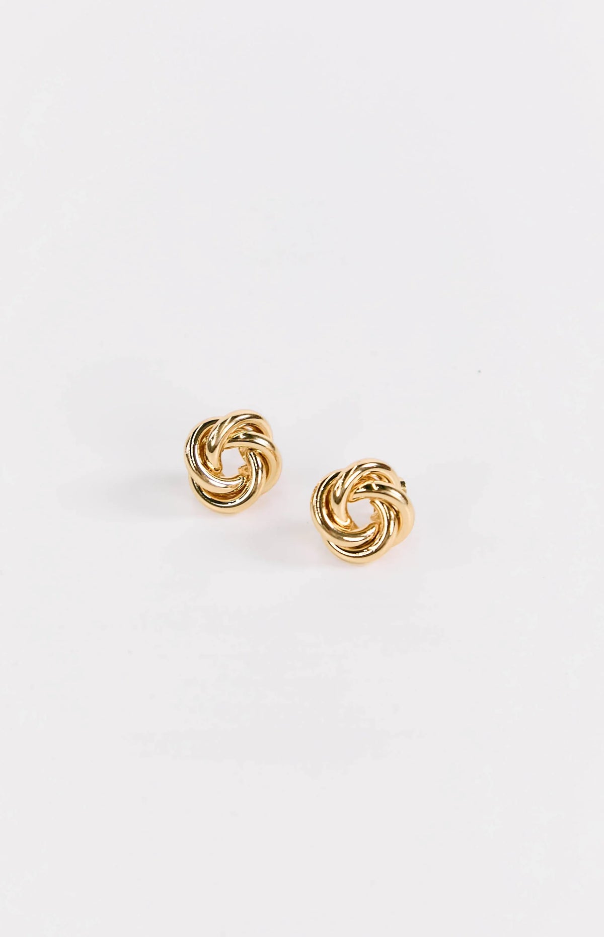 Gold Knot Stud Earrings — 3