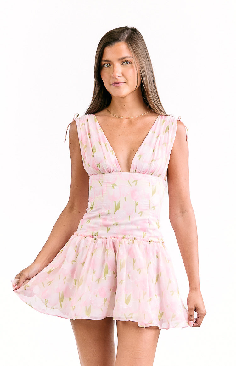 Effie Pink Floral Mini Dress — 2
