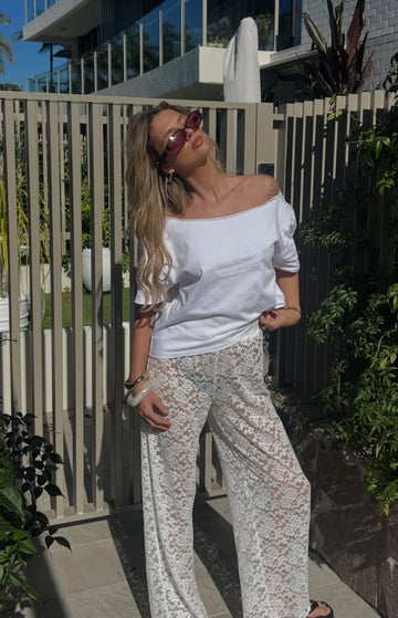 Jev White Lace Pants — 1