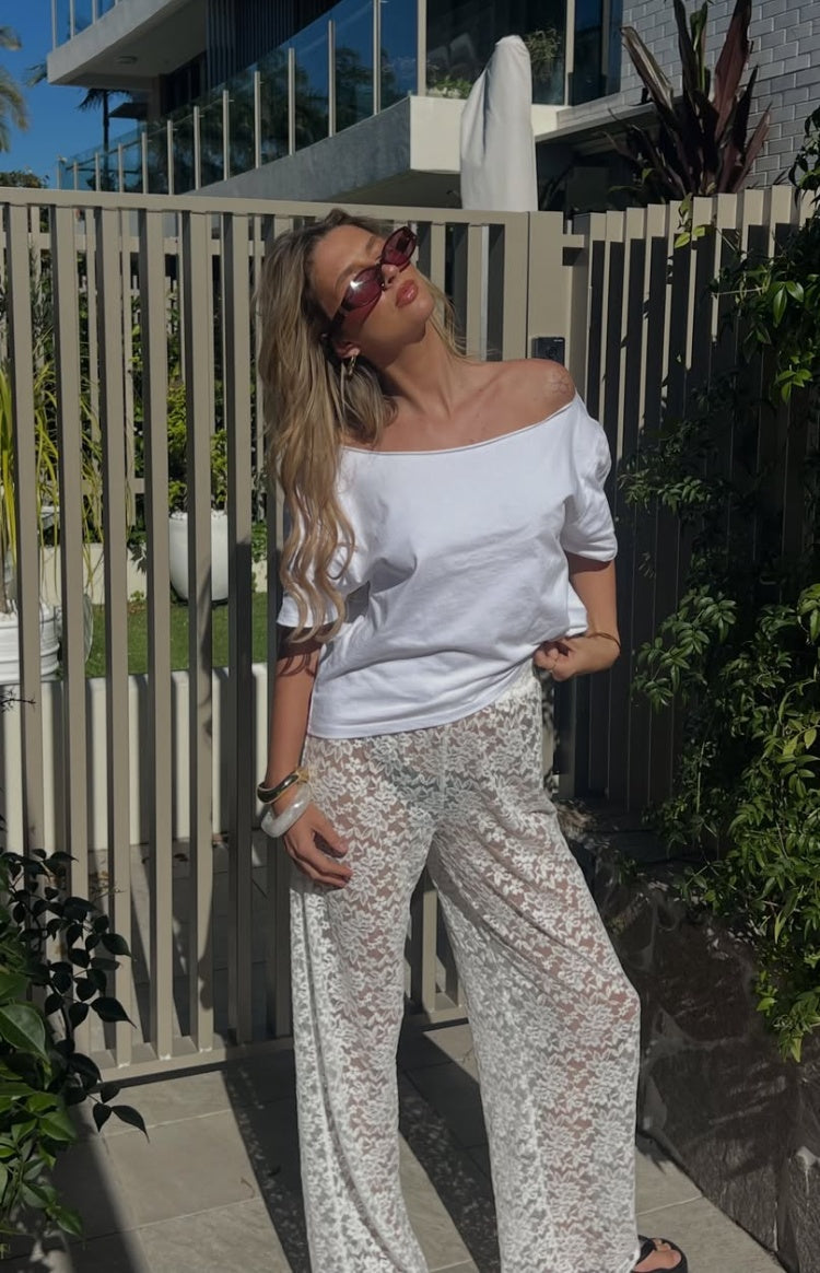 Jev White Lace Pants — 1