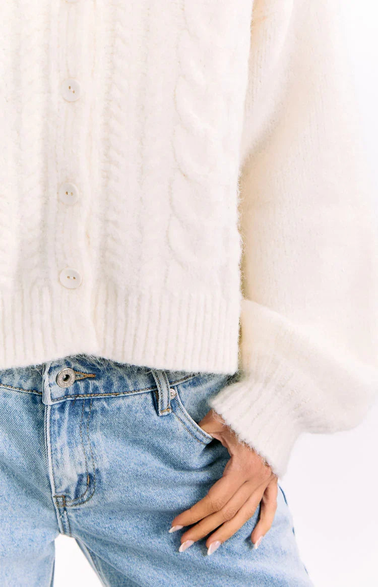 Percy Cream Cable Knit Cardigan — 8