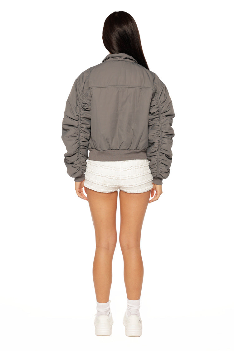 Benson Grey Puff Bomber Jacket — 7