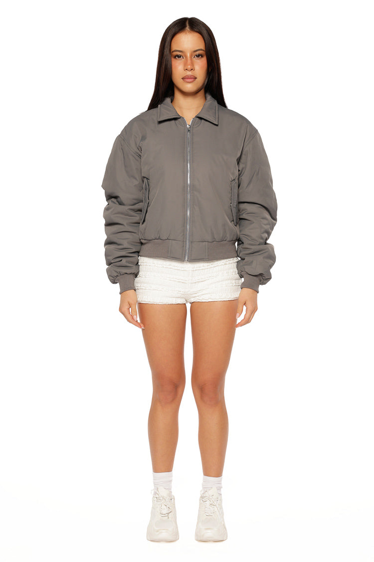 Benson Grey Puff Bomber Jacket — 8