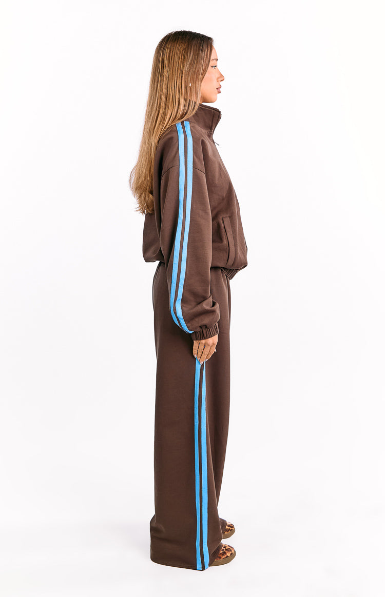 Kosie Chocolate And Blue Stripe Track Pants — 5