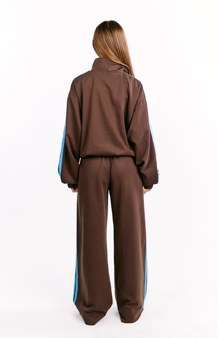 Kosie Chocolate And Blue Stripe Track Pants — 6