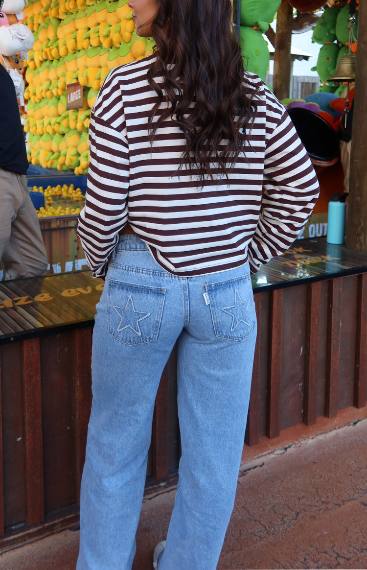 So Breezy Chocolate Stripe Long Sleeve Top — 4