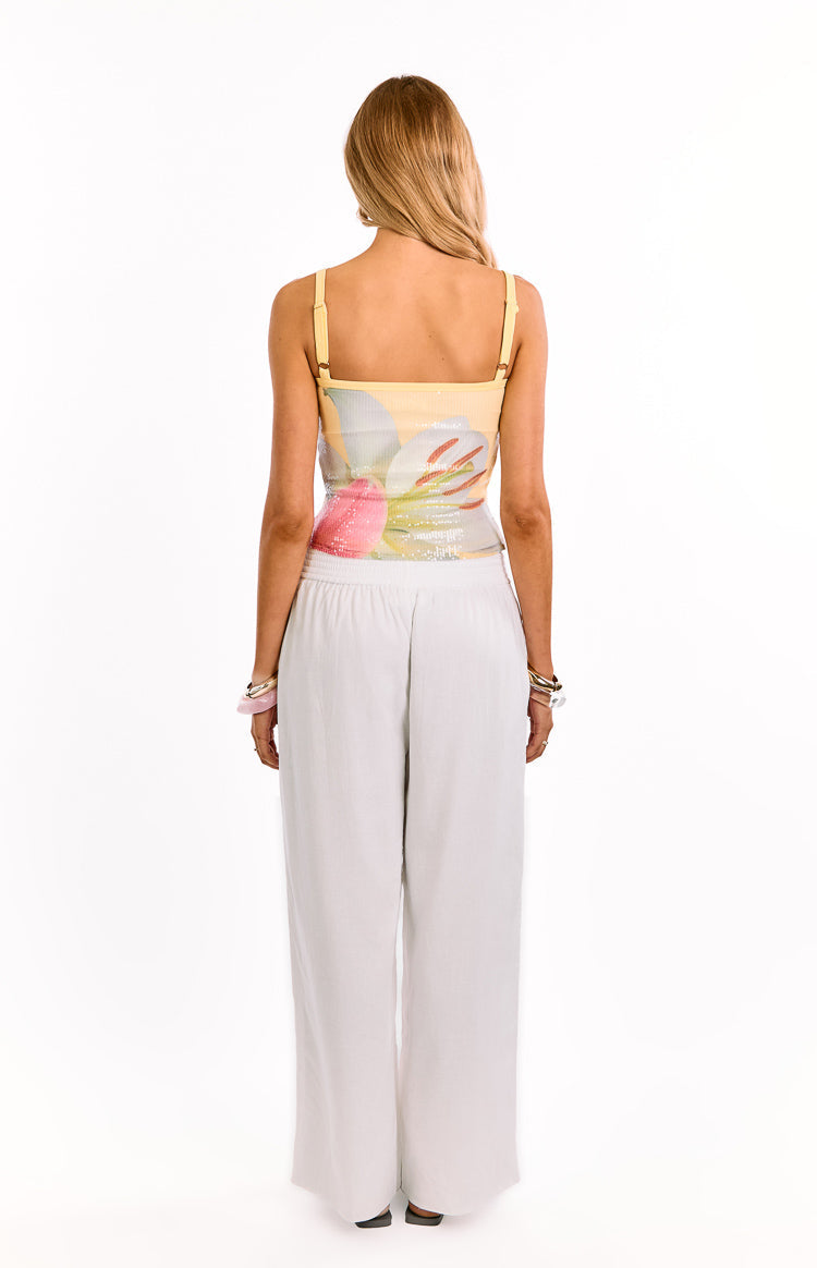 Hadley Yellow Floral Sequin Tank Top — 8