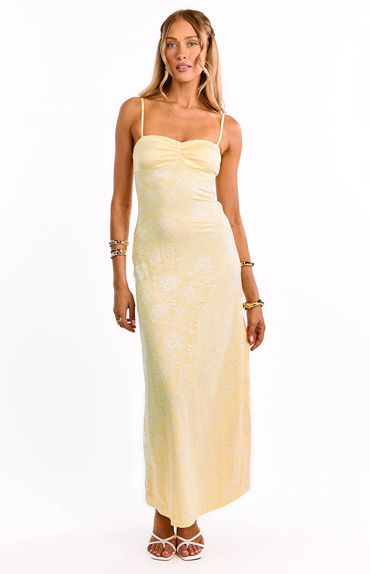 Ely Yellow Lace Maxi Formal Dress — 2
