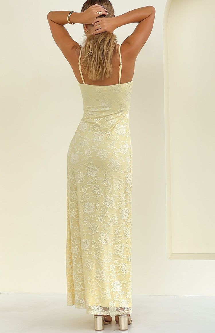 Ely Yellow Lace Maxi Formal Dress — 6