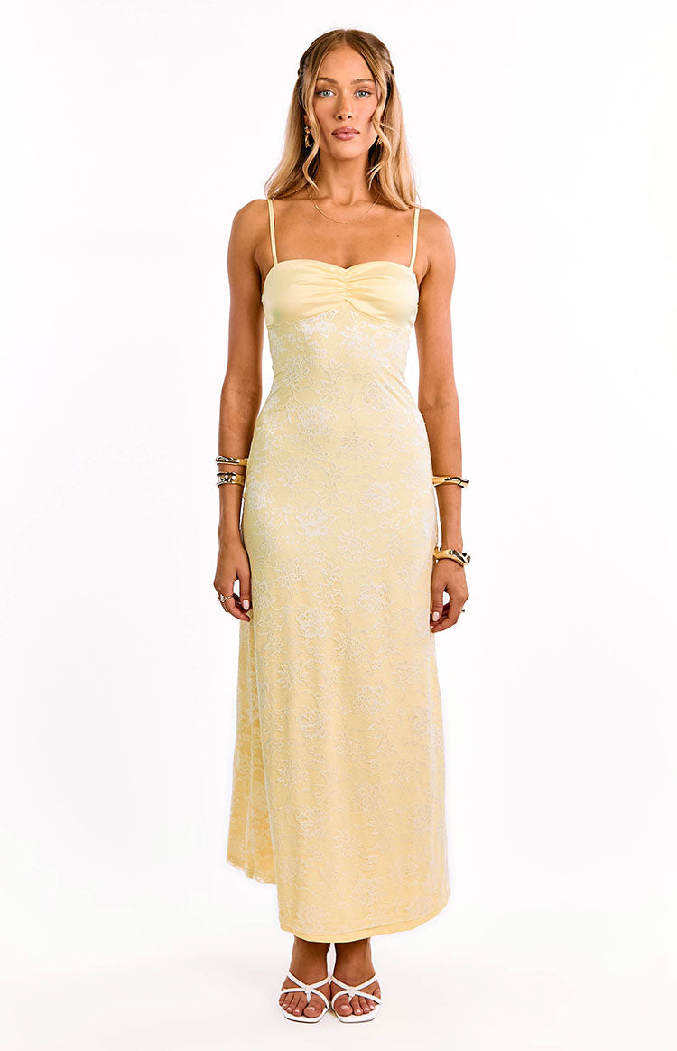 Ely Yellow Lace Maxi Formal Dress — 7