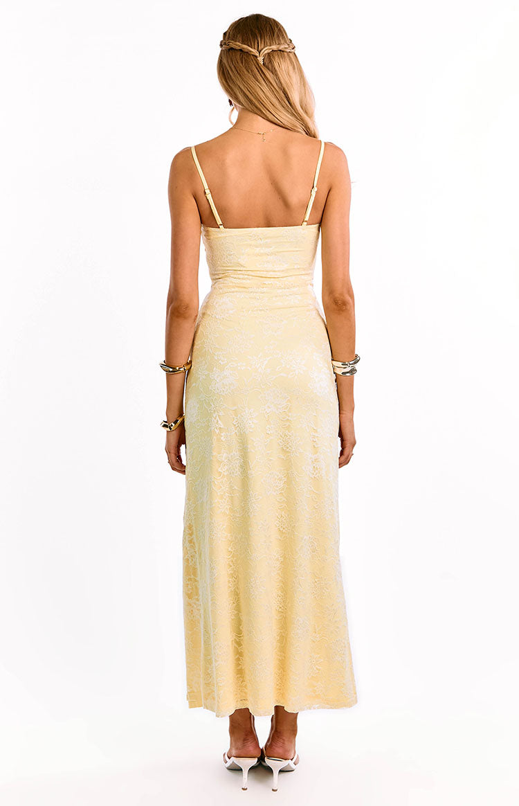 Ely Yellow Lace Maxi Formal Dress — 9