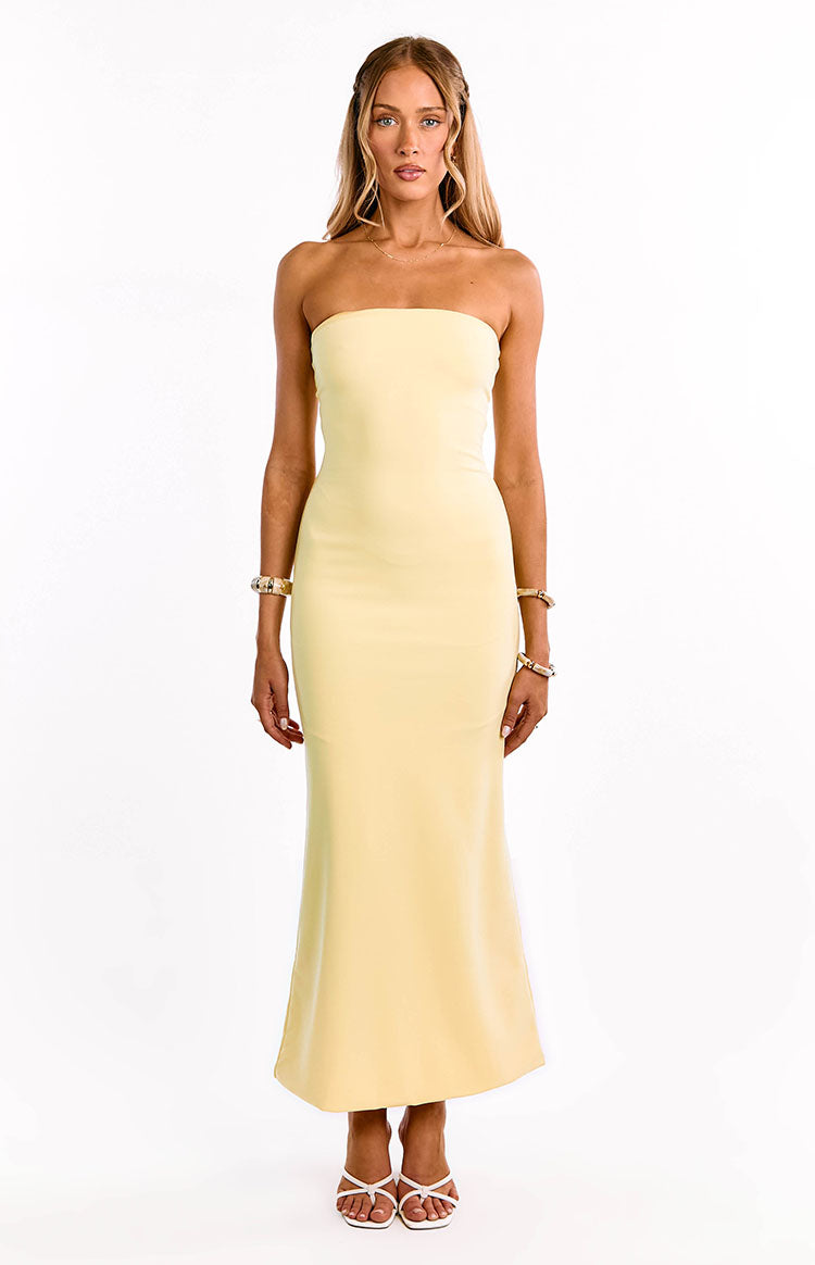 Arizona Yellow Crepe Maxi Dress — 5