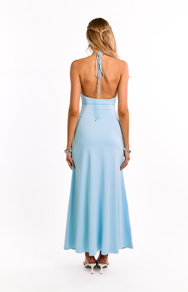 Chevelle Light Blue Halter Maxi dress — 4