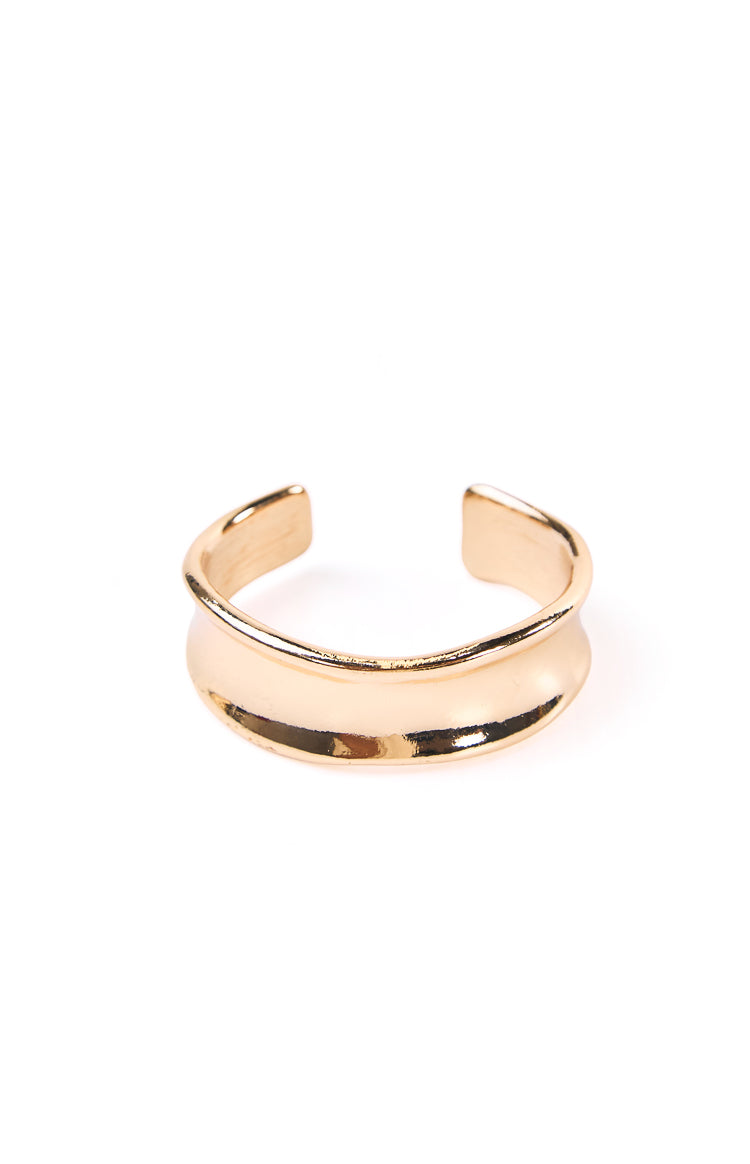 True Desire Gold Wavy Cuff Bangle - 2