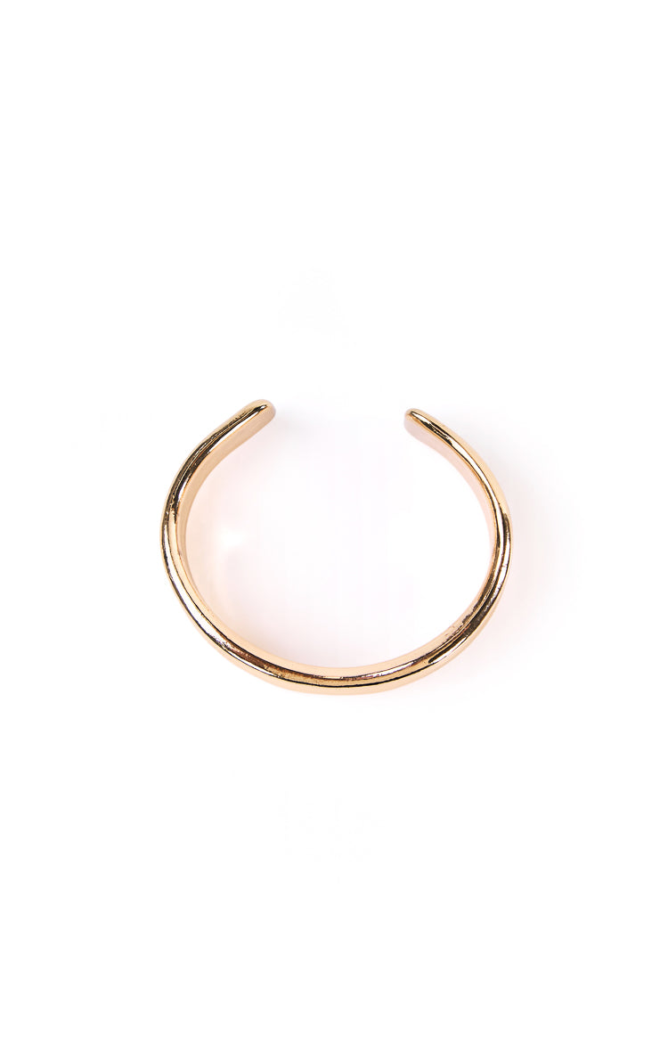 True Desire Gold Wavy Cuff Bangle - 3