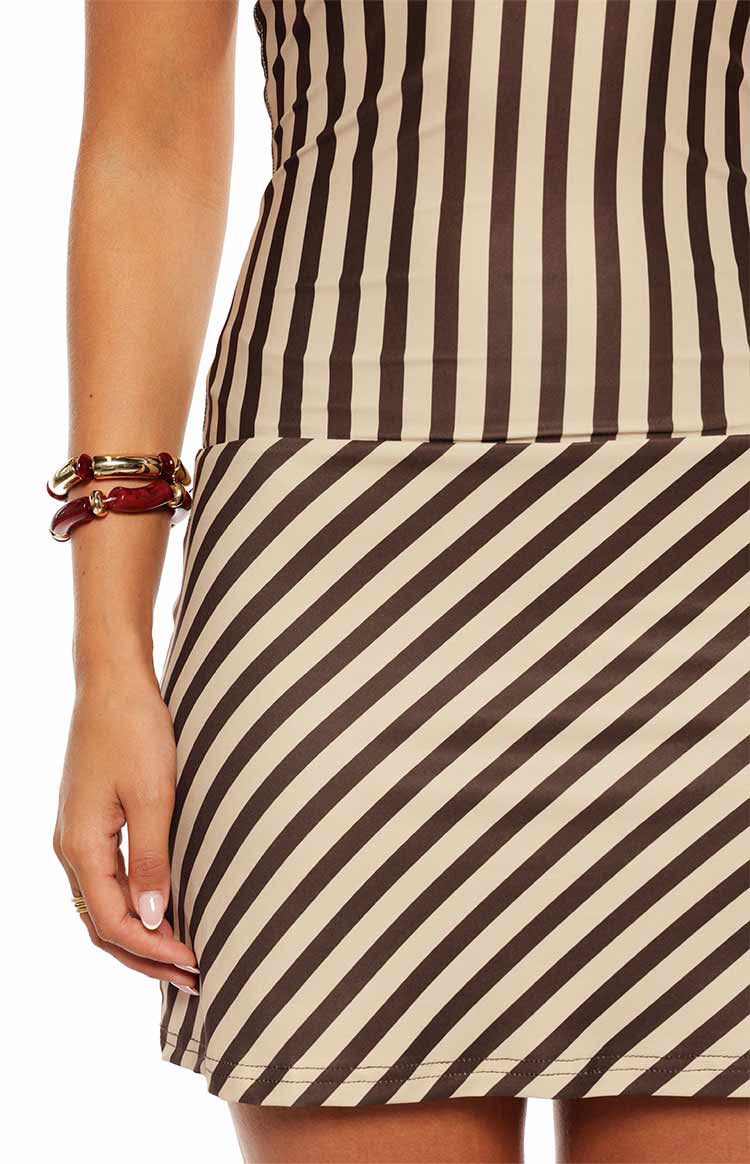 Jane Brown Stripe Halter Mini Dress — 11