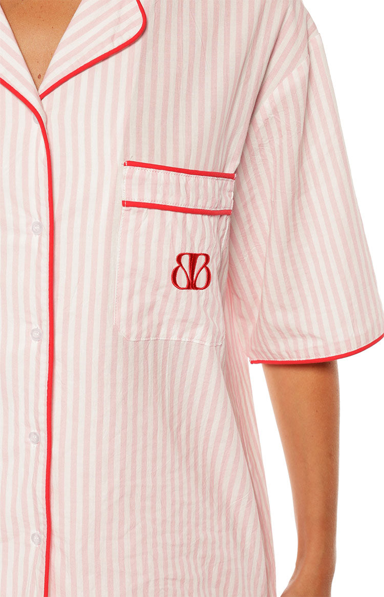 Alexea Pink Stripe Pajama Shirt — 12