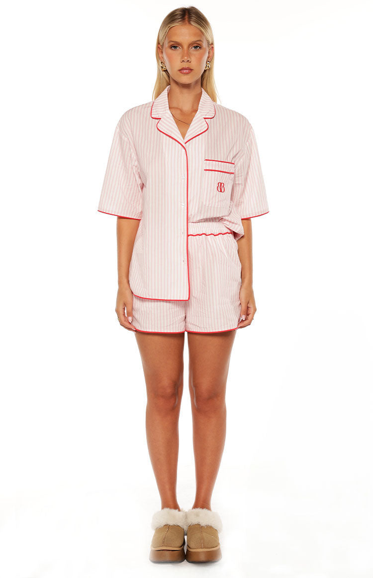 Alexea Pink Stripe Pajama Shorts — 3
