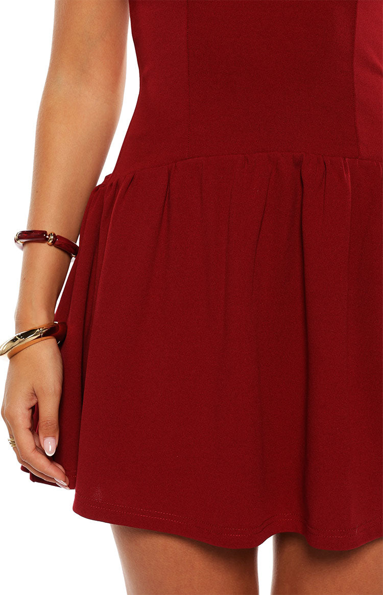 Alice Burgundy Halter Neck Mini Dress — 8