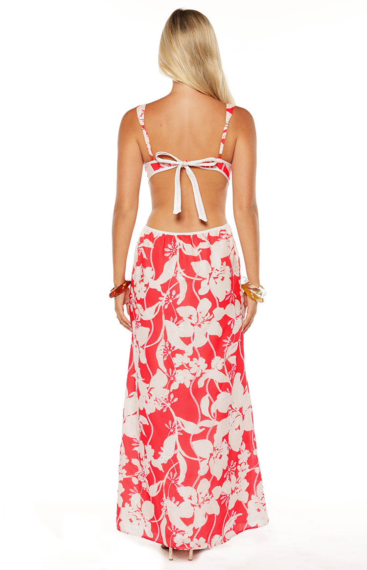 Perez Red Floral Cut Out Maxi Dress — 7
